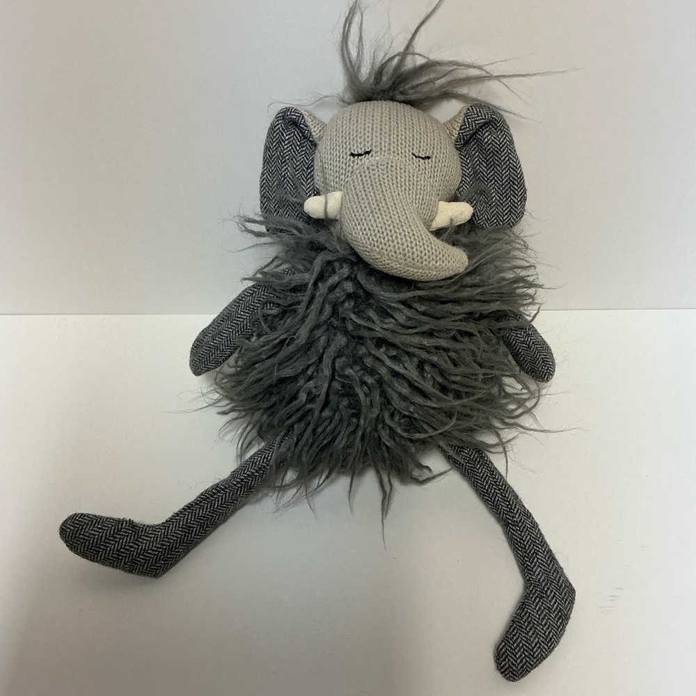 Restoration Hardware Grey Elephant Plush Stuffed Animal